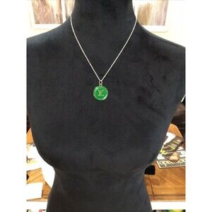 Unbranded Silver Trunks/Bags Round Charm On Silver Tone Unbranded 18” Necklace